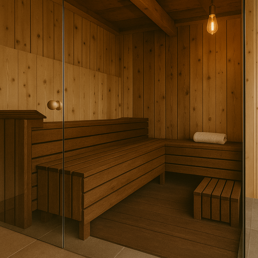 Bastu med varm träton